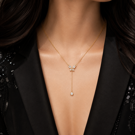 Celestia Butterfly Drop Necklace