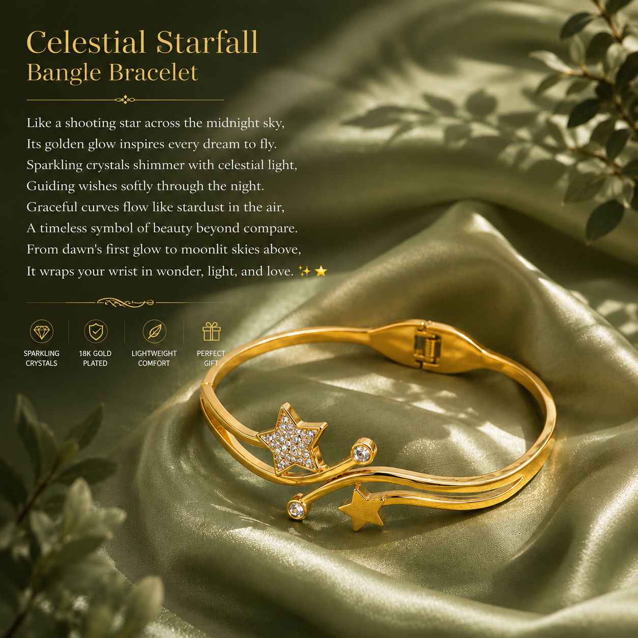 Celestial Starfall Bangle Bracelet