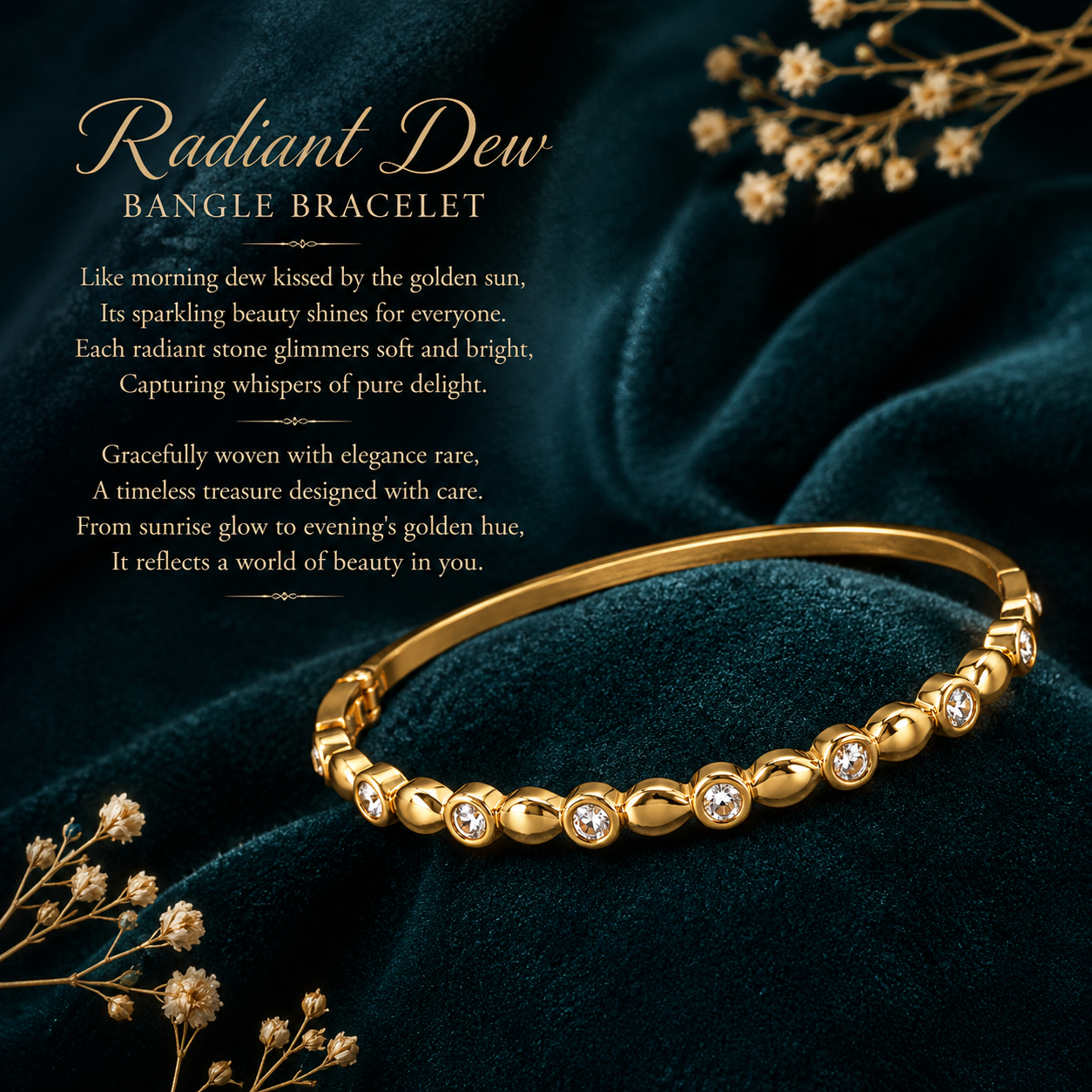 Radiant Dew Bangle Bracelet