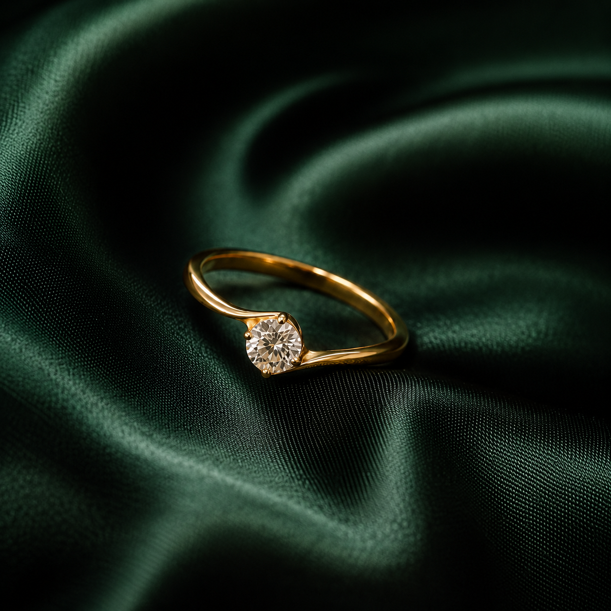 Celestial Wave Solitaire Ring