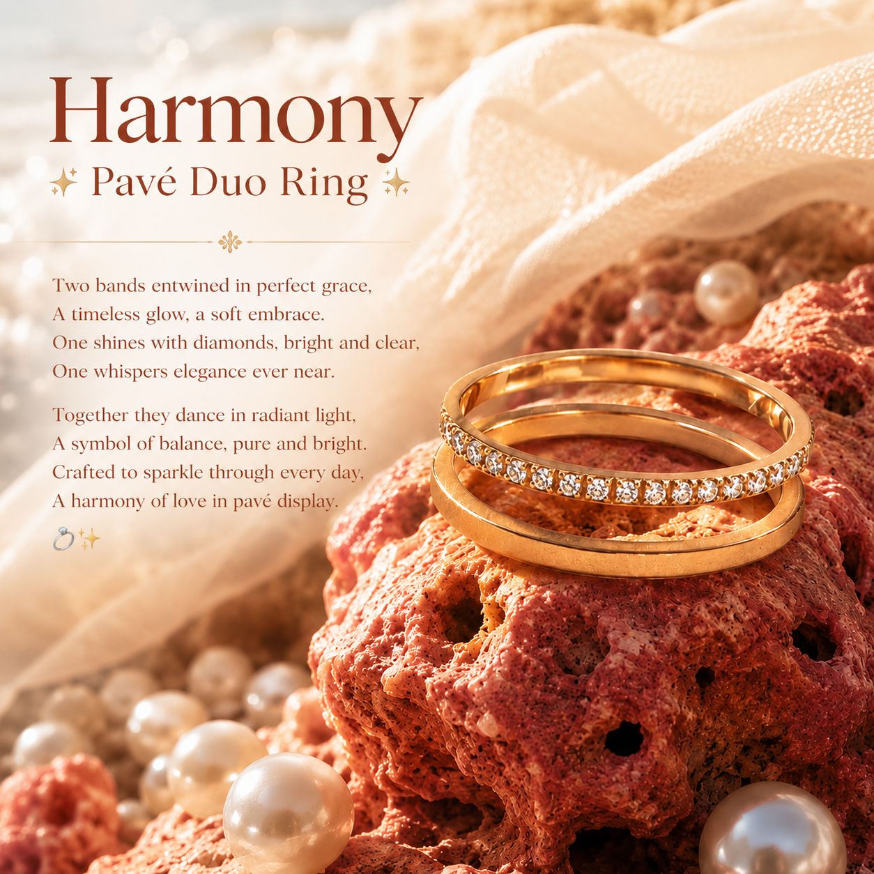 Harmony Pavé Duo Ring