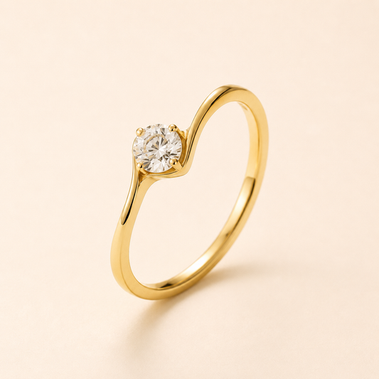 Celestial Wave Solitaire Ring