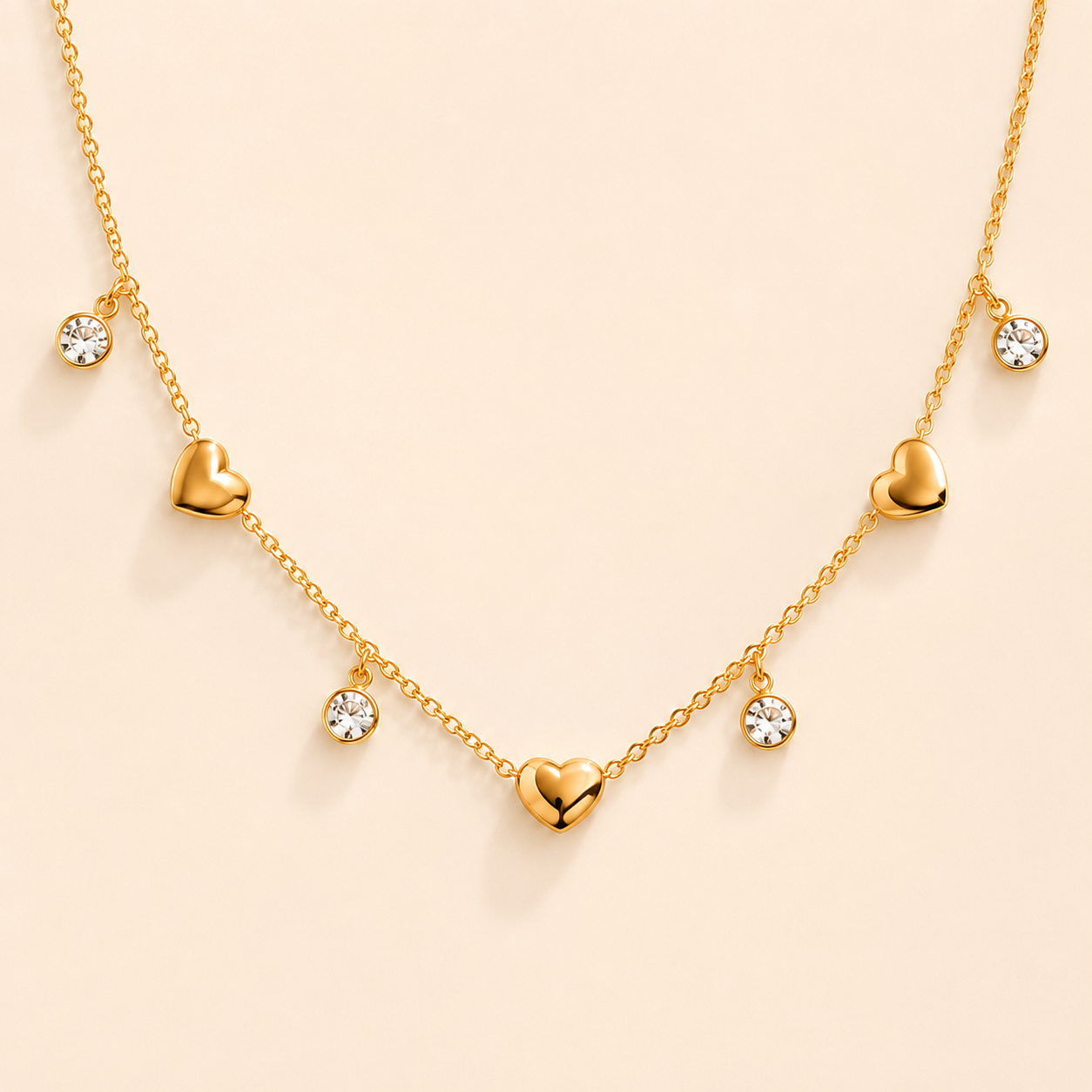 Golden Heart Symphony Necklace