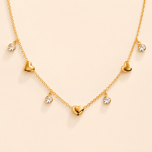 Golden Heart Symphony Necklace