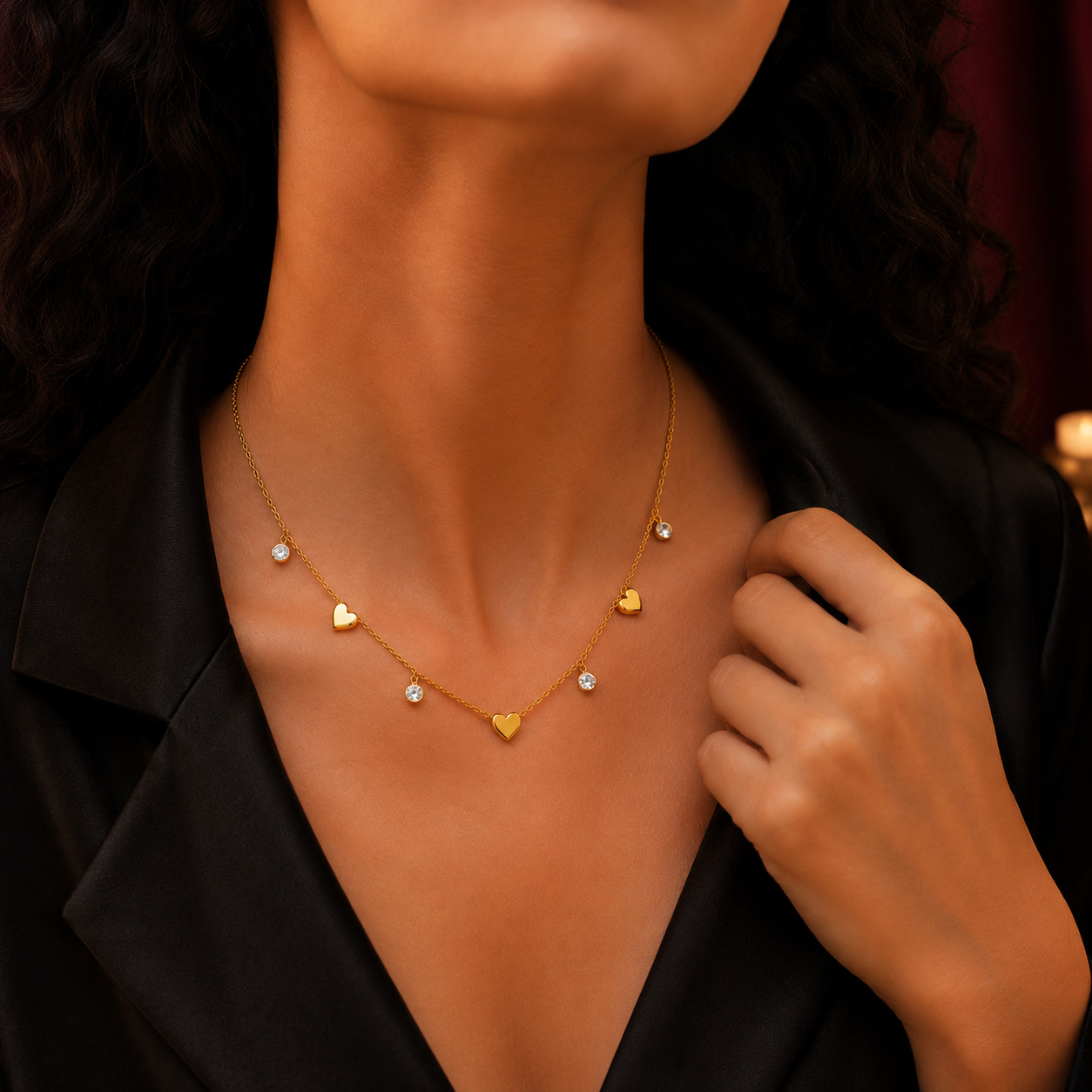 Golden Heart Symphony Necklace