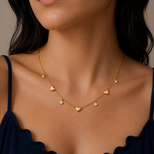 Golden Heart Symphony Necklace