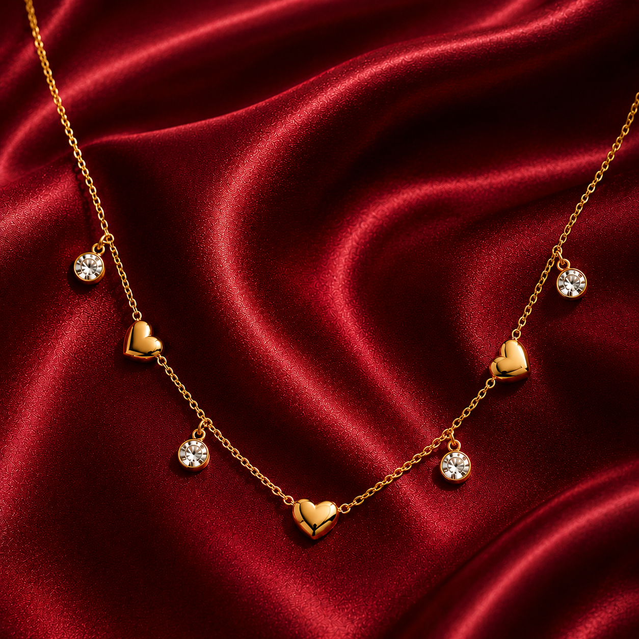 Golden Heart Symphony Necklace