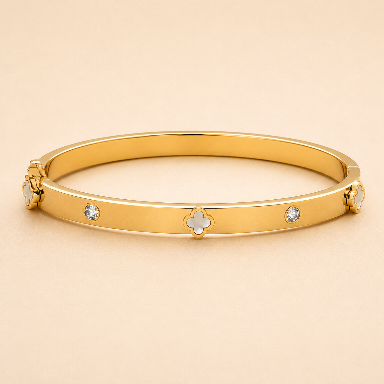 Celestial Clover Bangle Bracelet