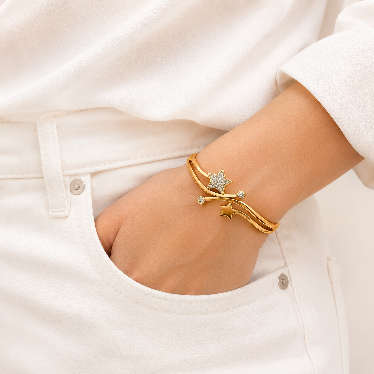 Celestial Starfall Bangle Bracelet