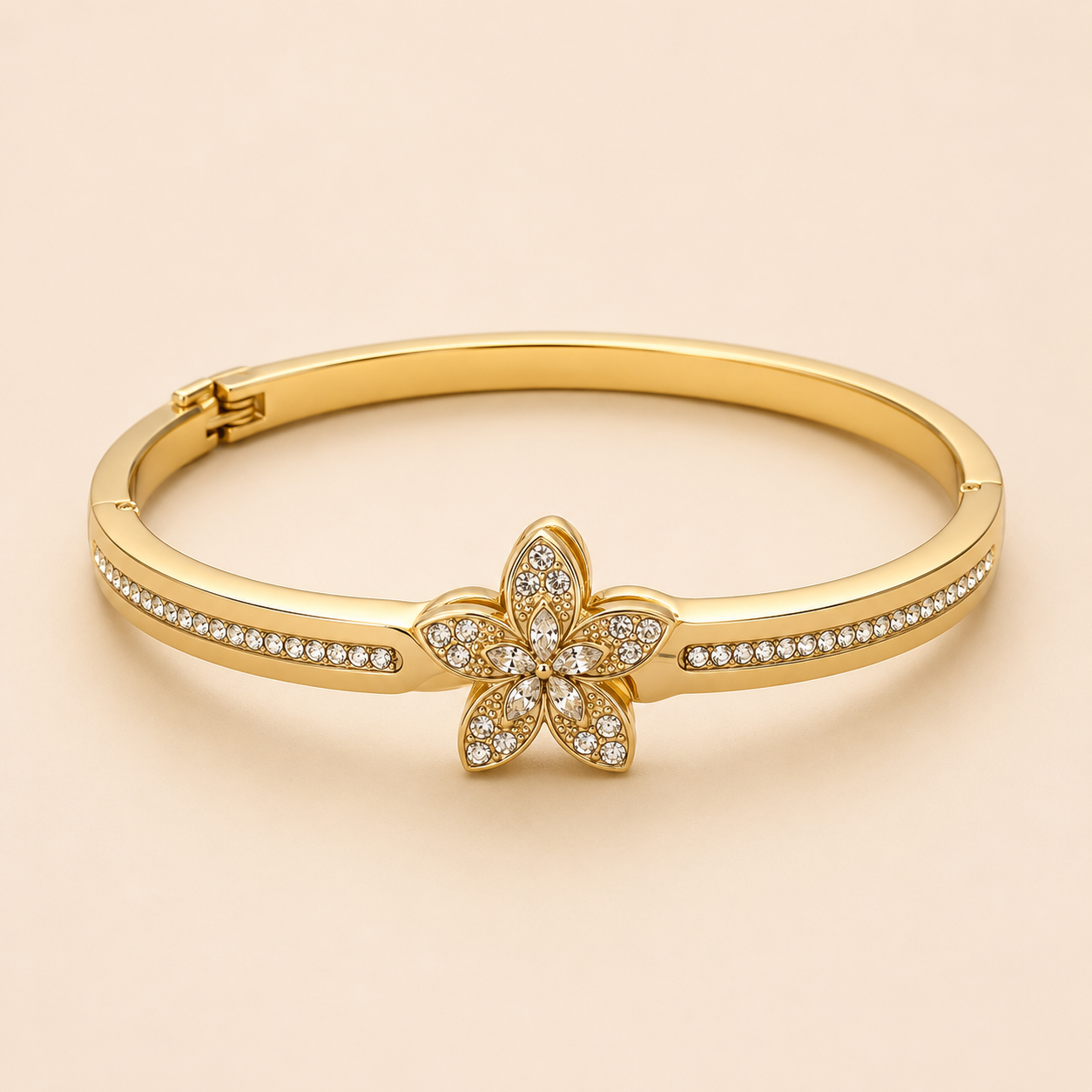 Golden Blossom Bangle Bracelet