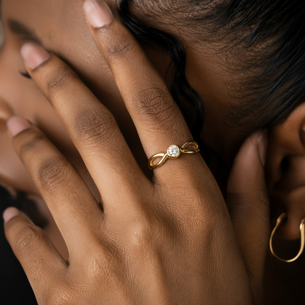Twin Loop Solitaire Ring