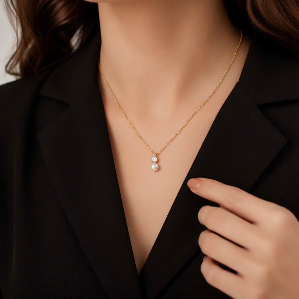 Golden Dew Pearl Necklace