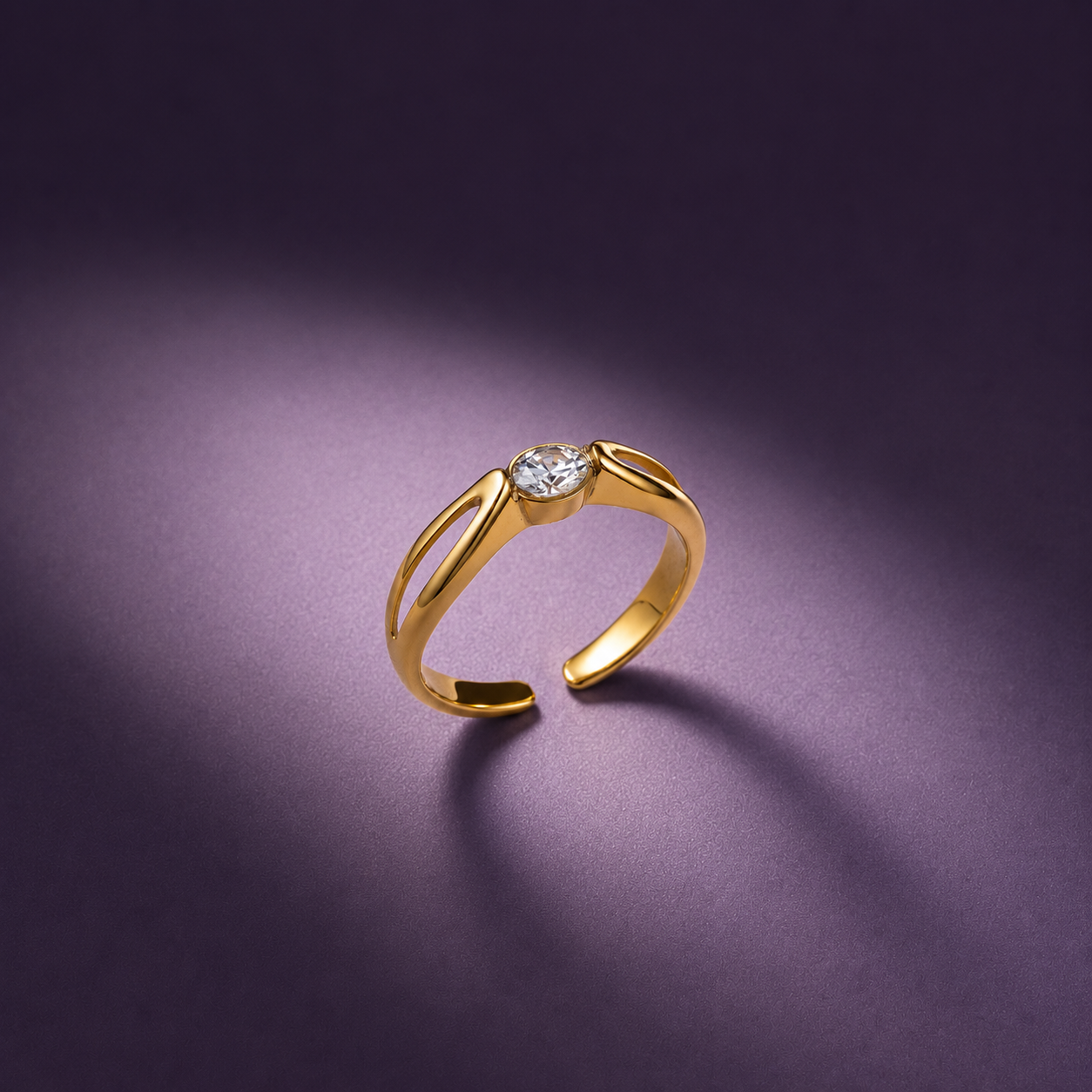 Twin Loop Solitaire Ring