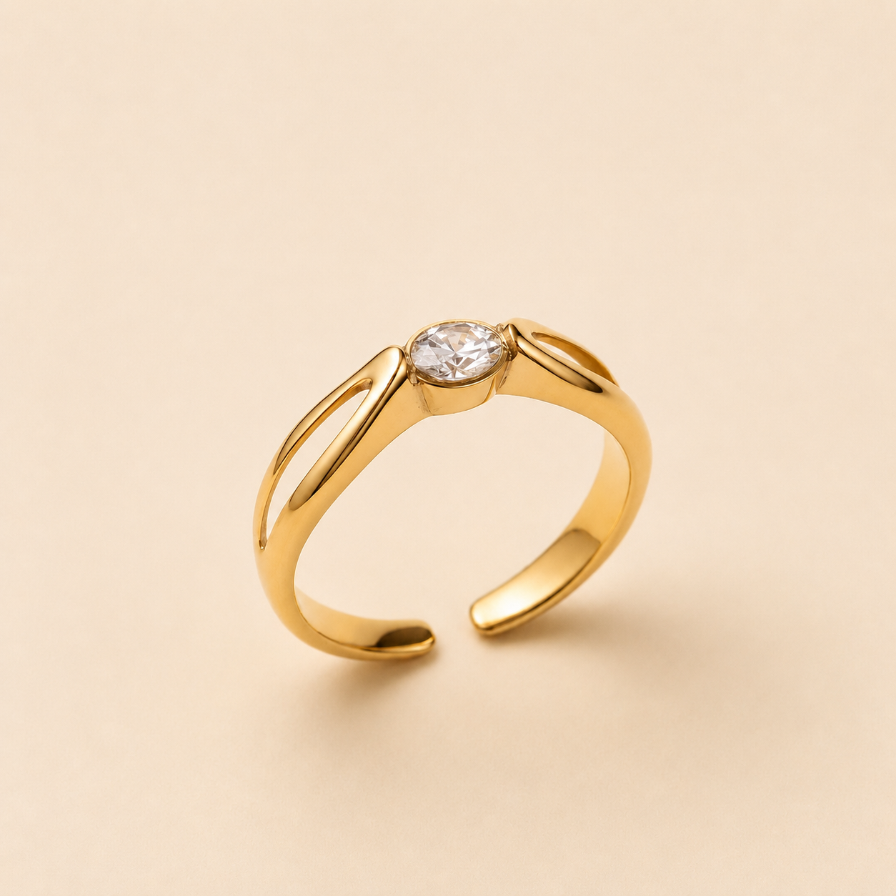 Twin Loop Solitaire Ring