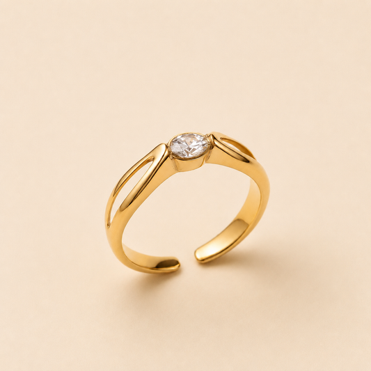 Twin Loop Solitaire Ring