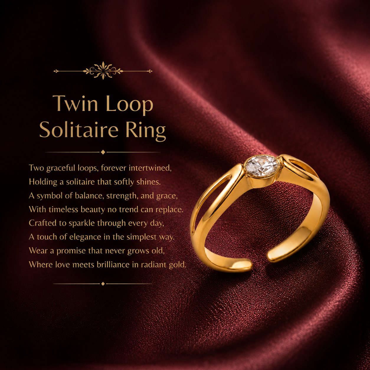 Twin Loop Solitaire Ring