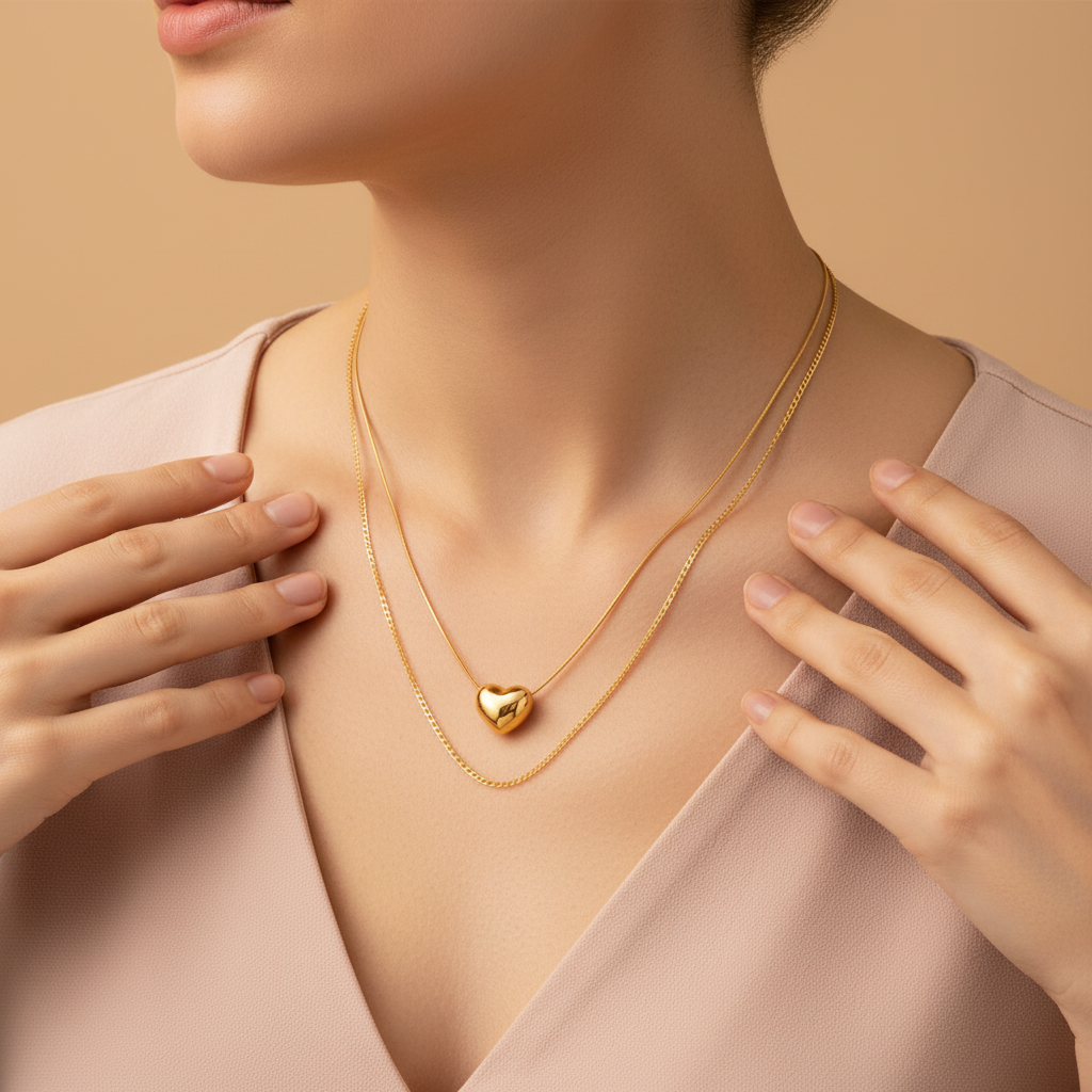 Golden Heart Whisper Necklace