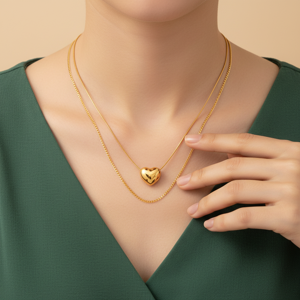 Golden Heart Whisper Necklace