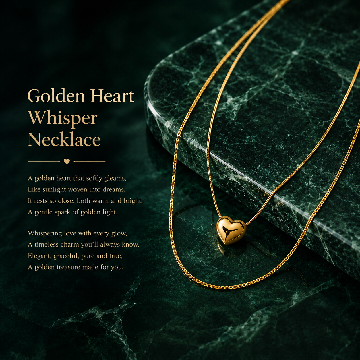 Golden Heart Whisper Necklace