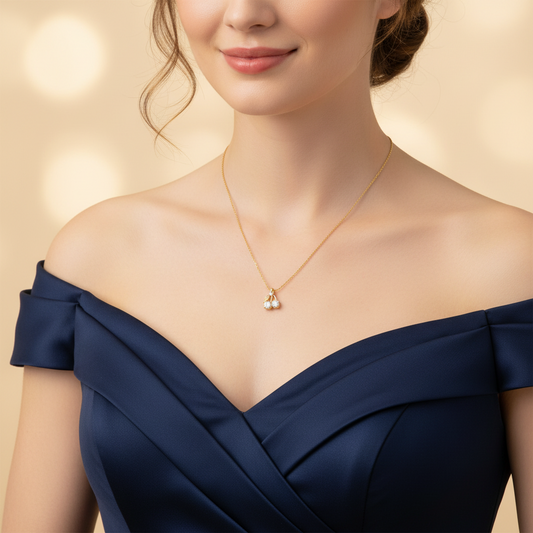 Golden Cherry Blossom Necklace