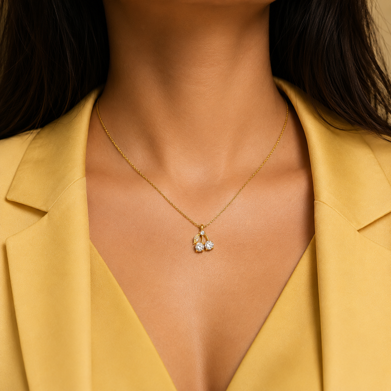 Golden Cherry Blossom Necklace