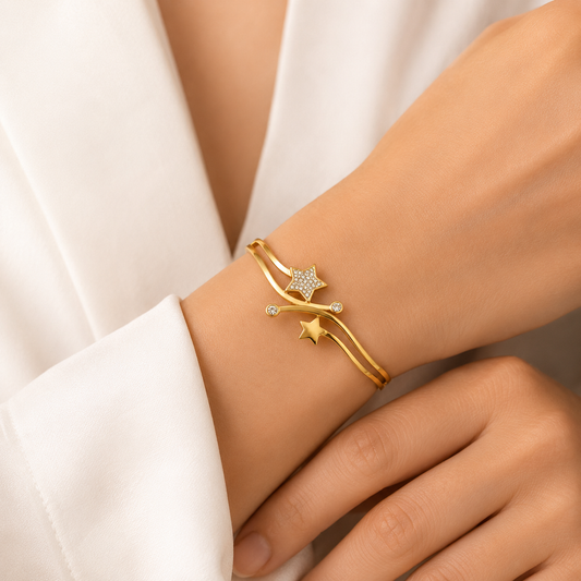 Celestial Starfall Bangle Bracelet