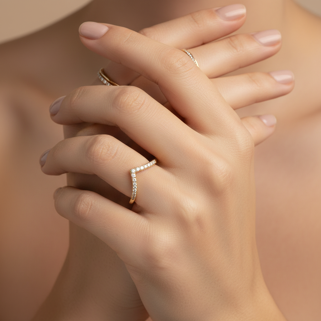 Diamond Chevron Glow Ring