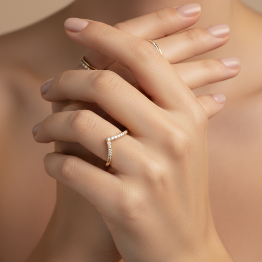 Diamond Chevron Glow Ring